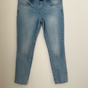 Frame Denim Blue Ankle Cropped Jeans Blue Medium-light Wash New Machine Wash